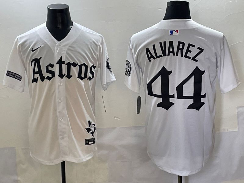 Men 2025 Houston Astros #44 Alvarez White Five generations Joint Name Nike MLB Jersey style 13